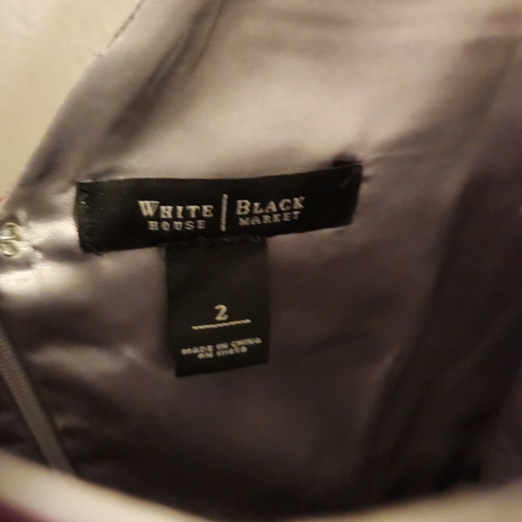 White House Black Market Pink and Gray Floral Midi Dress  Like New! - Picture 4 of 6